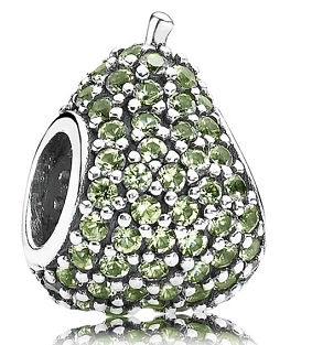 Charm Pandora gota pavé circonias verdes