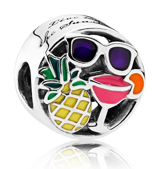 Charm Pandora verano piña y cóctel esmalte