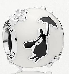 Charm Pandora silueta con paraguas volando