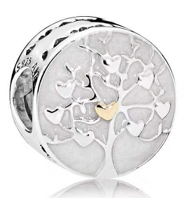 Charm Pandora árbol de la vida corazón dorado