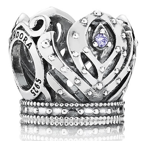 Charm Pandora corona tiara circonia lila