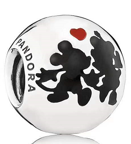 Charm Pandora Mickey y Minnie Corazón Rojo