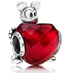 Charm Pandora Mickey Mouse Cristal Rojo