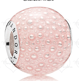 Charm Pandora Textura Rosa Relieve