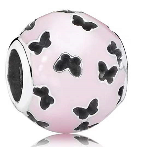 Charm Pandora Mariposas sobre Esmalte Rosa