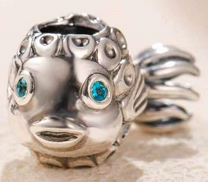 Charm Pandora Pez Escamas Ojos Azules