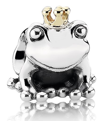Charm rana con corona dorada Pandora