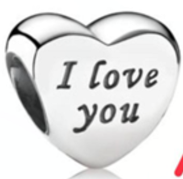 Charm corazón grabado I love you Pandora