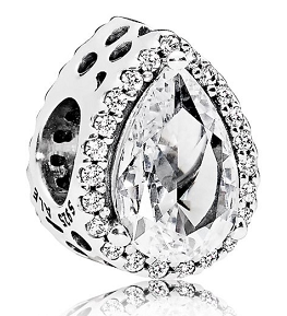 Charm gota circonia con halo Pandora