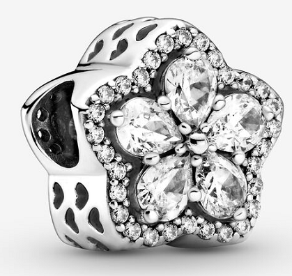 Charm flor racimo halo pavé Pandora