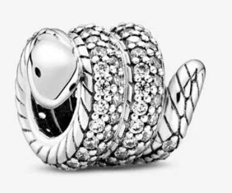 Charm serpiente enroscada pavé Pandora
