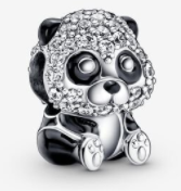 Charm Pandora oso panda pavé y esmalte negro