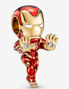 [CH781] Charm Marvel Iron Man figura completa esmalte rojo y dorado
