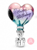 Charm globo corazón Happy Birthday esmalte degradado