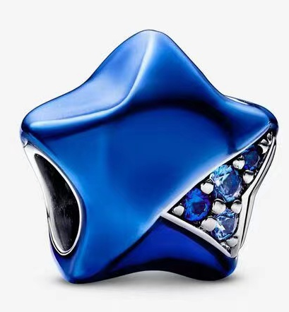 Charm estrella esmalte azul con circonias Pandora