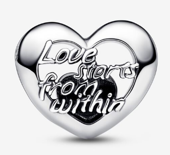 Charm corazón grabado Love Stories From Within Pandora
