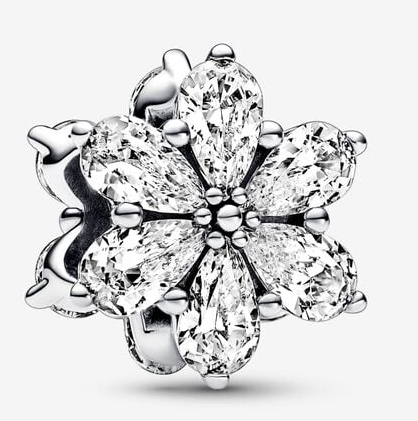 Charm flor circonias talla pera plata Pandora