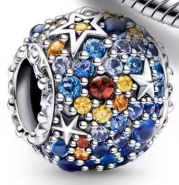 Charm bola cielo estrellado circonias multicolor Pandora
