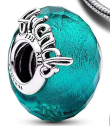 Charm cristal de Murano facetado turquesa Pandora