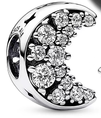 Charm luna creciente con circonias pavé Pandora