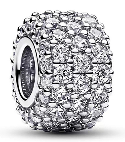 Charm bola cilíndrica pavé total circonias Pandora