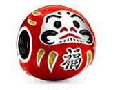 Charm Pandora Daruma Rojo Kanji Fortuna