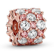 Charm racimo baño oro rosa circonias rosa