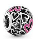 Charm corazón cadena seguridad dije rosa