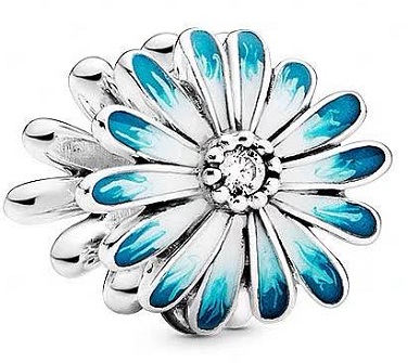 Charm margarita esmalte azul circonia
