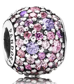 Charm racimo circonias rosa y morado