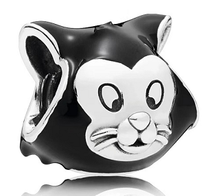 Charm cara de gato esmalte negro