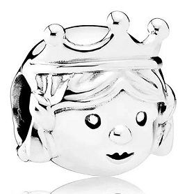 Charm cara de princesa con corona plata
