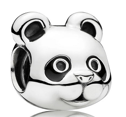 Charm cara de panda esmalte negro
