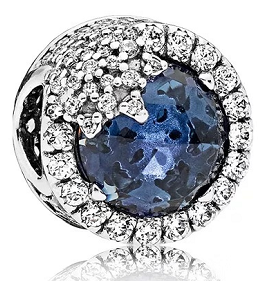Charm halo circonias azul central