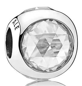 Charm bola circonia transparente facetada