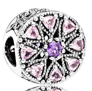 Charm estrella circonias rosa y lila