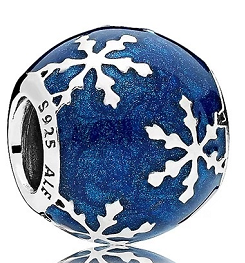 Charm copos de nieve esmalte azul