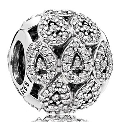 Charm bola gotas pavé circonias transparentes