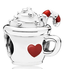 Charm taza chocolate caliente corazón y bastón caramelo