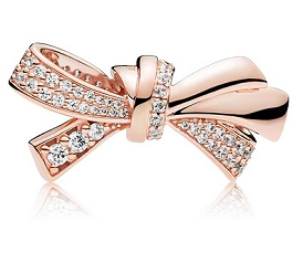 Charm lazo baño oro rosa pavé circonias