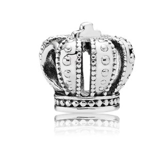 Charm corona real Pandora plata oxidada