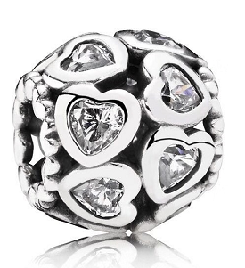 Charm bola corazones Pandora circonias corazón