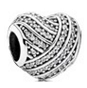 Charm corazón pavé circonias entrelazado plata