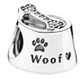 Charm plato de perro Woof pata plata