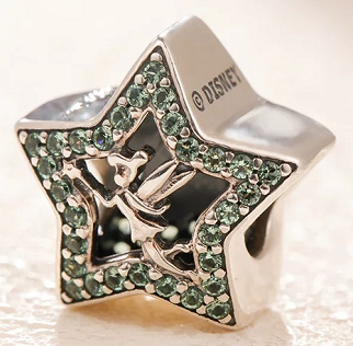 [CH1180] Charm estrella Tinker Bell circonias verdes Disney