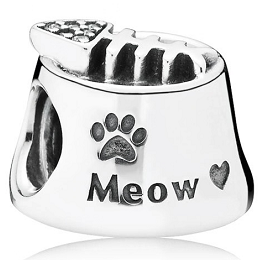 Charm plato de gato Meow pata plata