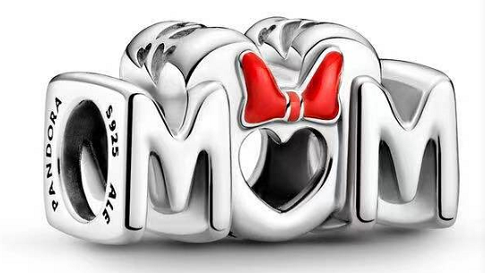 Charm Pandora Mom lazo Minnie rojo