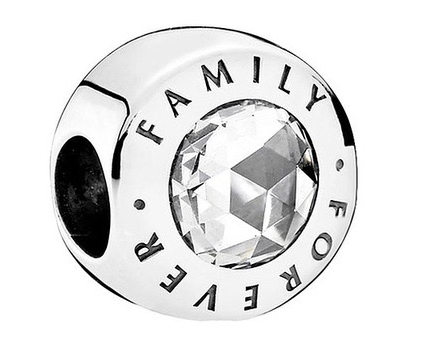 Charm Pandora Family Forever piedra blanca