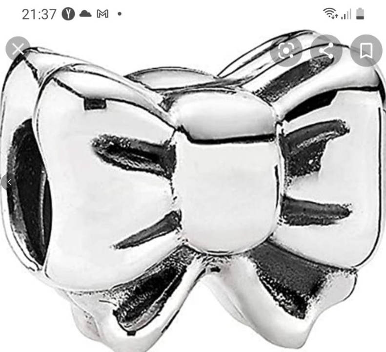 Charm Pandora lazo plata pulida