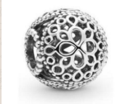 Charm Pandora bola calada flor plata